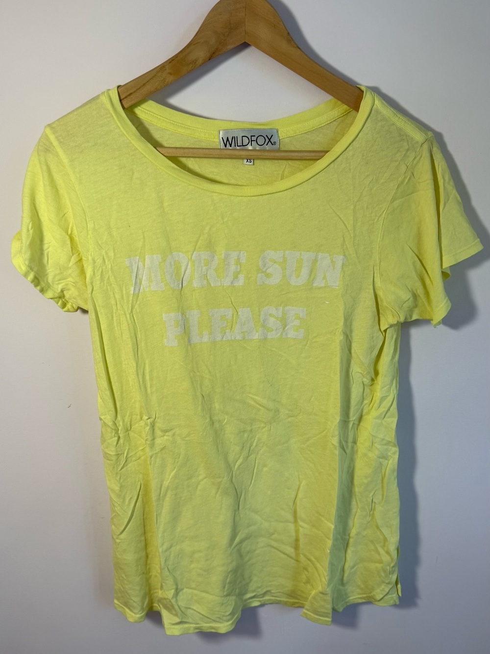 Wildfox Yellow "More Sun Please" Short Sleeve Tee